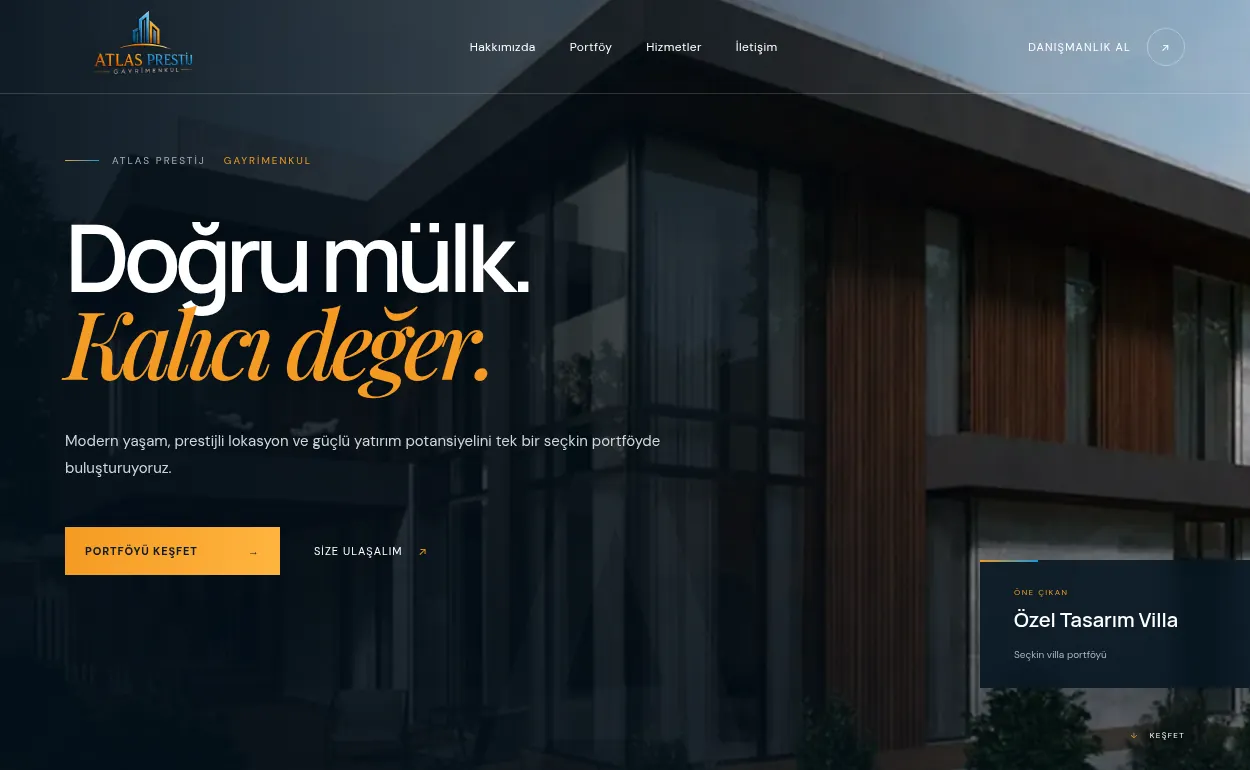 Atlas Prestij web sitesi projesi
