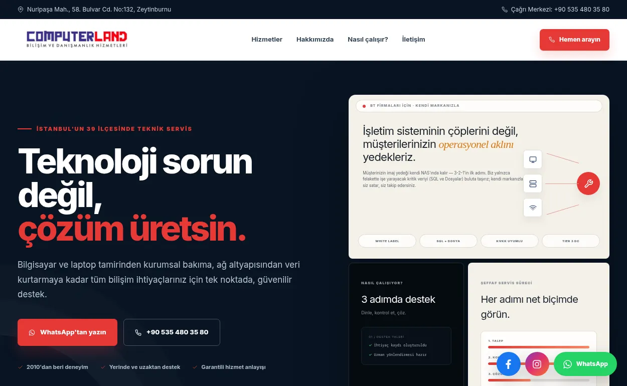 Computerland web sitesi projesi