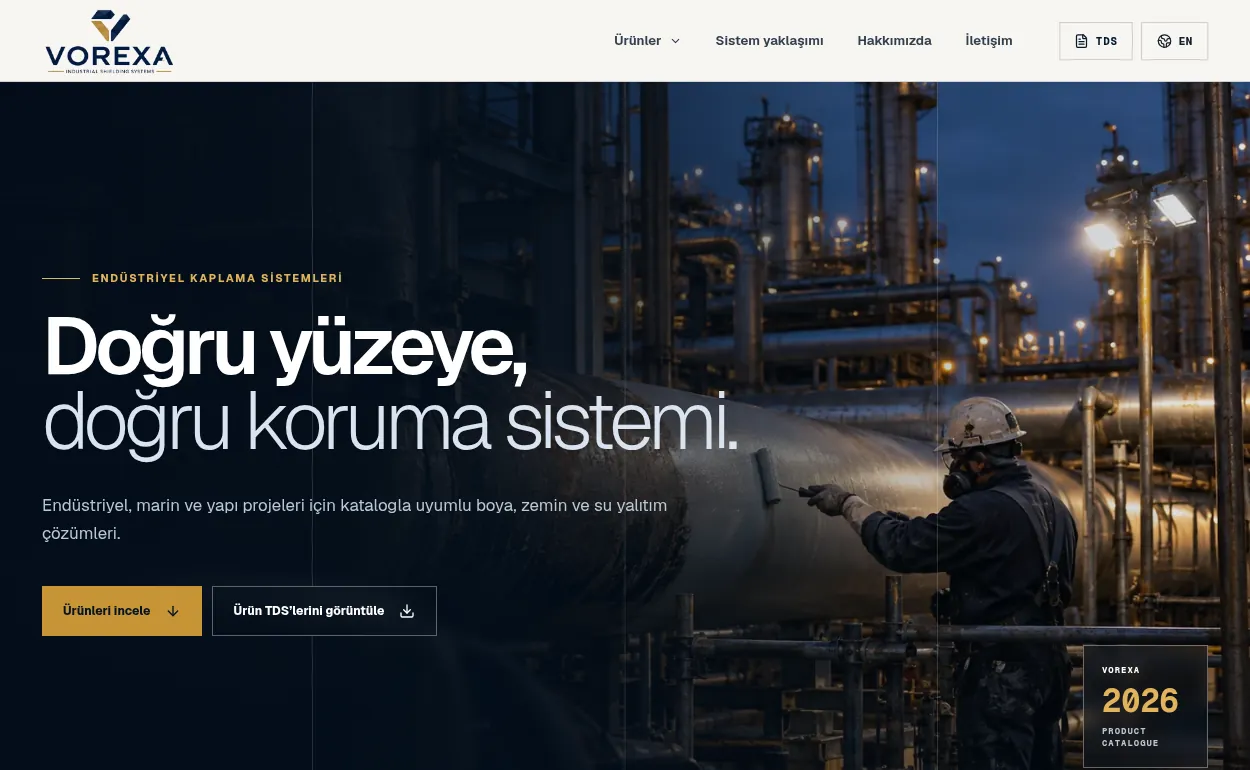Vorexa Boya web sitesi projesi